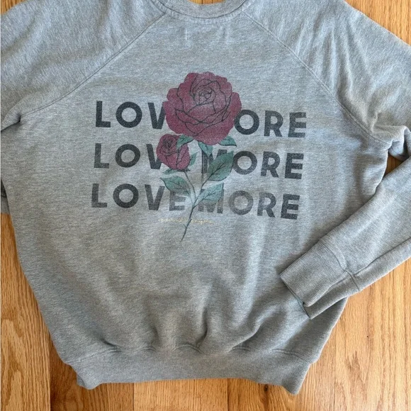 Spiritual Gangster Love More Gray Crewneck Sweatshirt XS - Picture 3 of 5